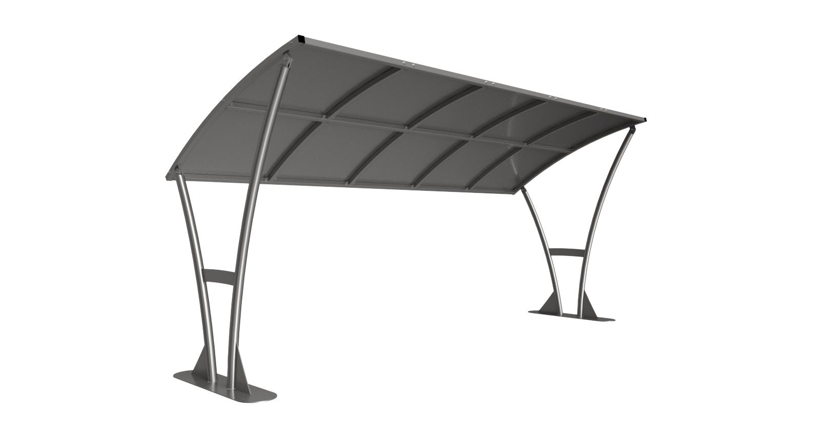 Newton Cycle Shelter Galvanised Steel Frame – Galvanised Roof Open Sided