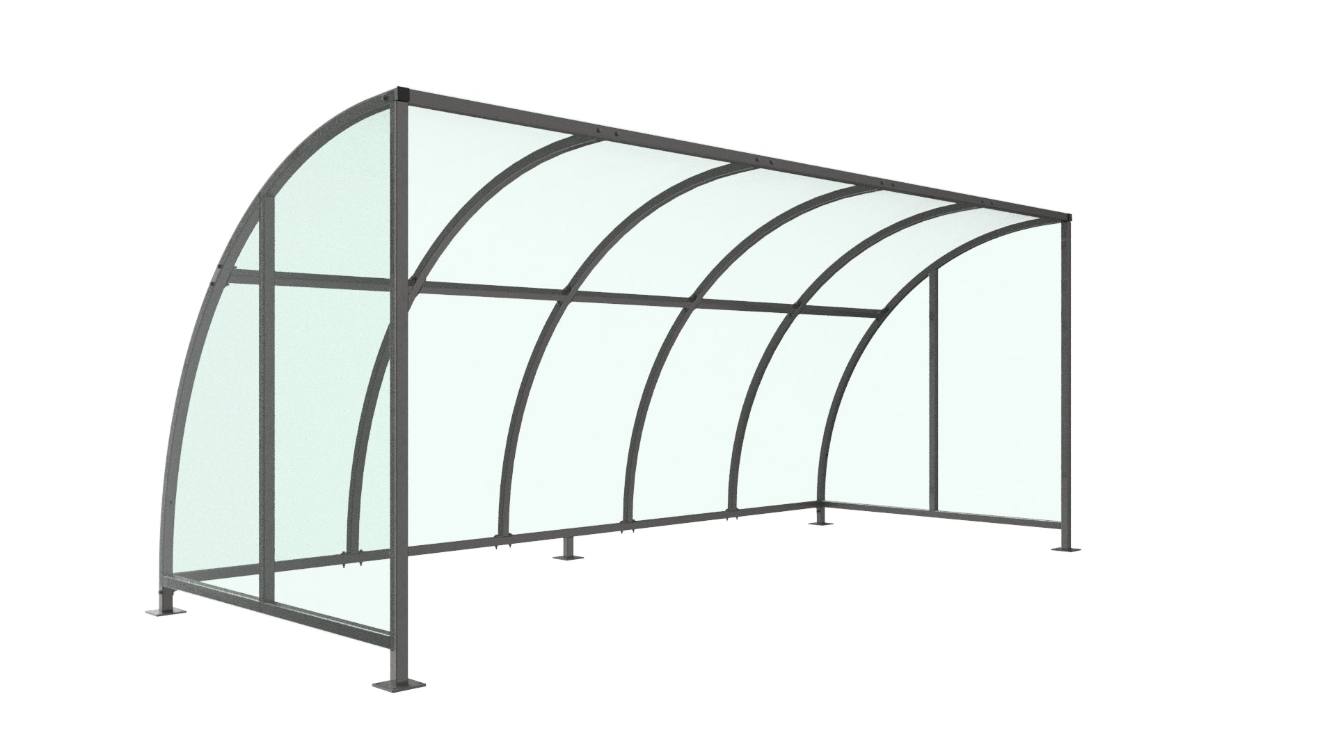 Stratford Cycle Shelter – With Ends Galvanised Steel Frame Open Sided