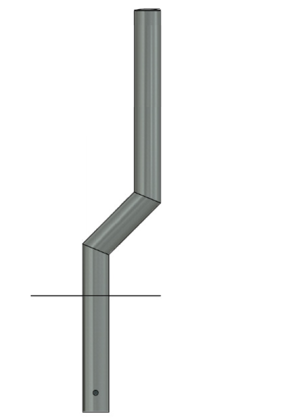 1100mm Above Ground Cranked Bollard