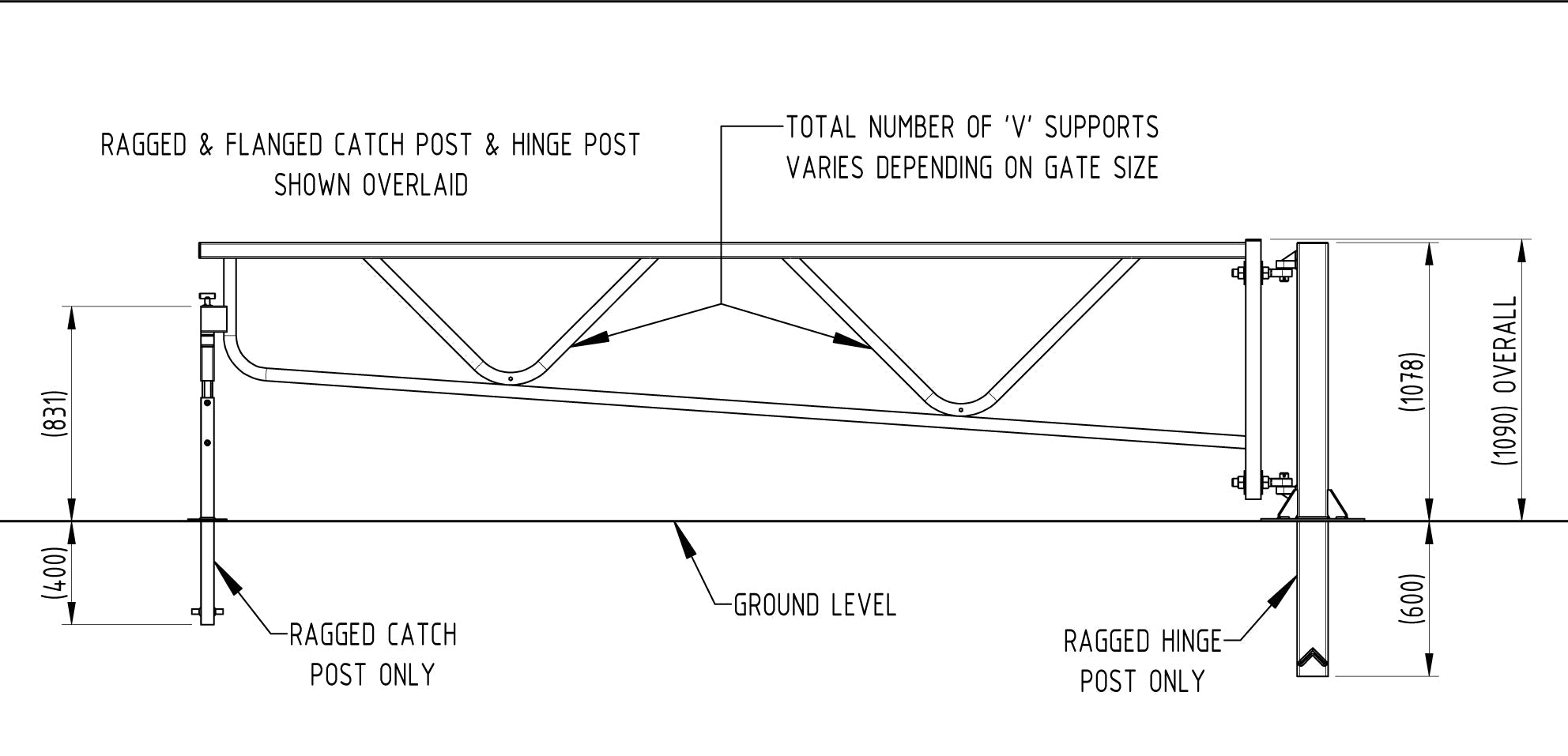 Manually Operated Swing Gate with Catch Post