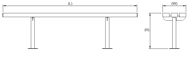 Bolt Down Triton Perch Bench 1000mm Galvanised