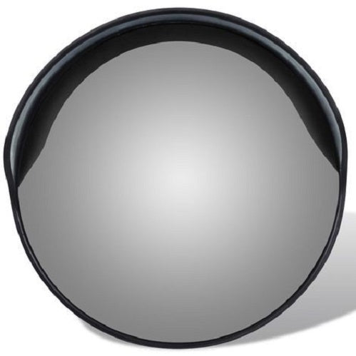 Dark Gray Outdoor Traffic Convex Plastic Mirror Black - 30 cm