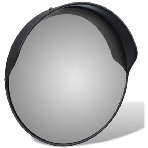 Gray Outdoor Traffic Convex Plastic Mirror Black - 30 cm